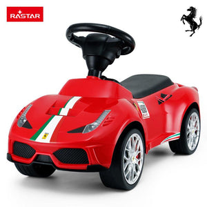 RASTAR - Licensed Ferrari 488 GTE Push Along Foot to Floor Ride-On Car for Kids - Red-Panda Kids and Baby