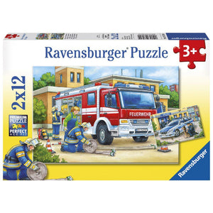Ravensburger - Police and Firefighters Puzzle - 2x12pcs Puzzle Ravensburger 