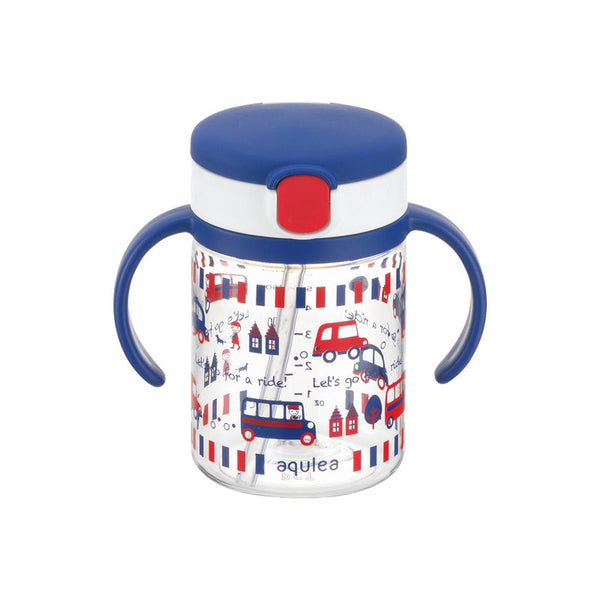 Richell - Aqulea AQ Clear Straw Bottle Mug 200ml - NavyBlue-Panda Kids and Baby