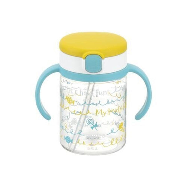 Richell - Aqulea AQ Clear Straw Bottle Mug 200ml - Yellow Candy-Panda Kids and Baby