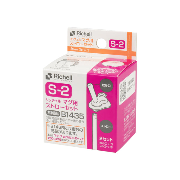 Richell - Aqulea AQ Clear Straw Bottle Mug Straw Replacement Set S-2 (2 Sets)-Panda Kids and Baby