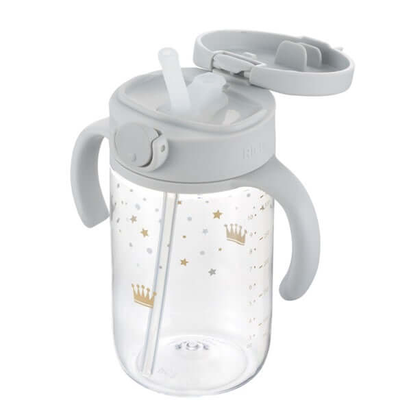 Richell - Axtars Straw Mug 320ml - Light Gray-Panda Kids and Baby