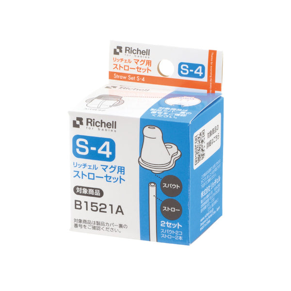 Richell - T.L.I Spout Cup Straw Set S-4 (2 sets)-Panda Kids and Baby