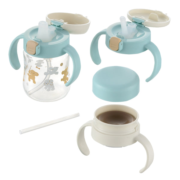 Richell - T.L.I Step Up Baby Cup Set SD - Light Blue-Panda Kids and Baby