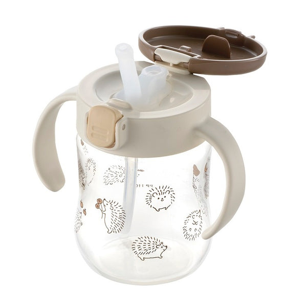 Richell - T.L.I Straw Cup SD 200ml - Brown-Panda Kids and Baby