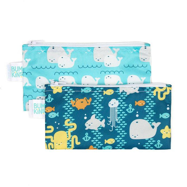 Bumkins - Small Snack Bag - 2 Pack Feeding Bumkins Small Snack Bag 2pk - Sea Friends/Whales 