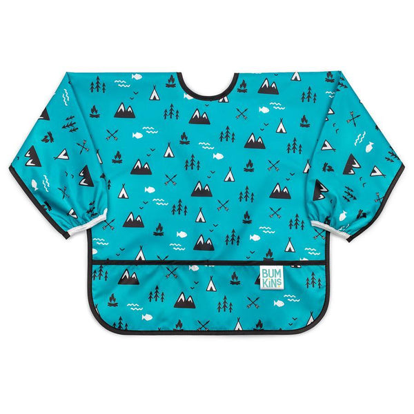 Bumkins - Waterproof Sleeved Bib - Multi Colours Available-Panda Kids and Baby