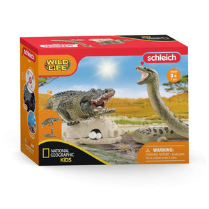 Schleich - Danger in the swamp-Panda Kids and Baby