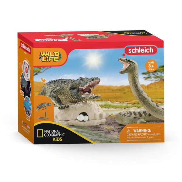 Schleich - Danger in the swamp-Panda Kids and Baby
