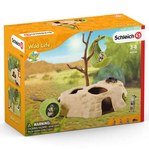 Schleich - Meerkat Hangout-Panda Kids and Baby