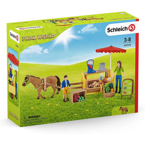 Schleich - Sunny Day Mobile Farm Stand-Panda Kids and Baby