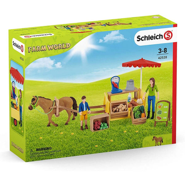 Schleich - Sunny Day Mobile Farm Stand-Panda Kids and Baby