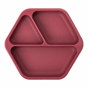 Tiny Twinkle - Silicone Suction Plate - Burgundy-Panda Kids and Baby