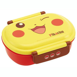 Skater - Antibacterial Fluffy Tight Lunch Box Oval Type - 360ml - Pikachu-Panda Kids and Baby