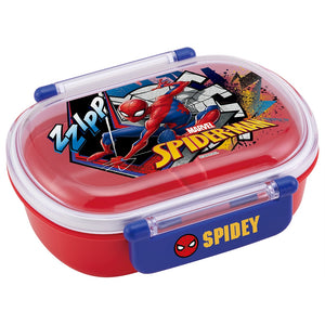 Skater - Antibacterial Fluffy Tight Lunch Box Oval Type - 360ml - SpiderMan-Panda Kids and Baby