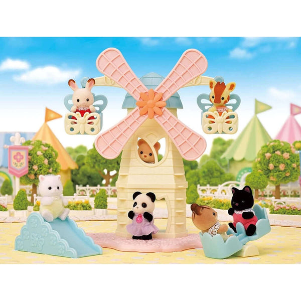Sylvanian Families - Baby Windmill Park-Panda Kids and Baby
