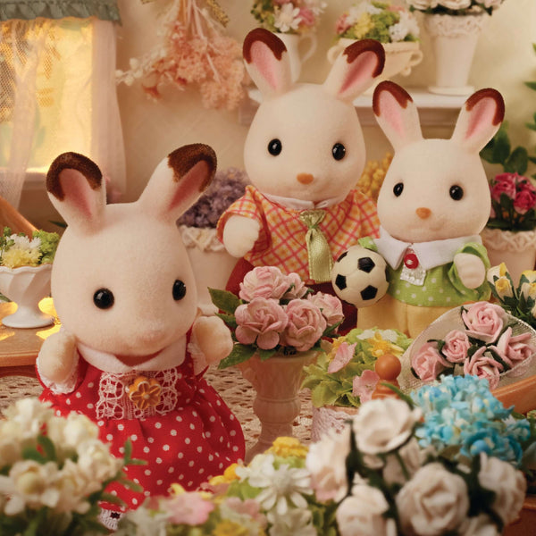 Sylvanian Families - Chocolate Rabbit Family-Panda Kids and Baby