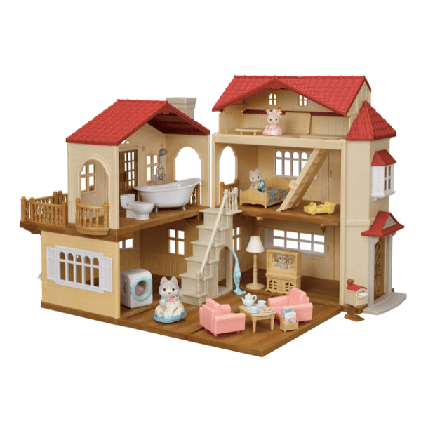 Sylvanian Families - Red Roof Country Home Gift Set - Secret Attic Playroom-Panda Kids and Baby