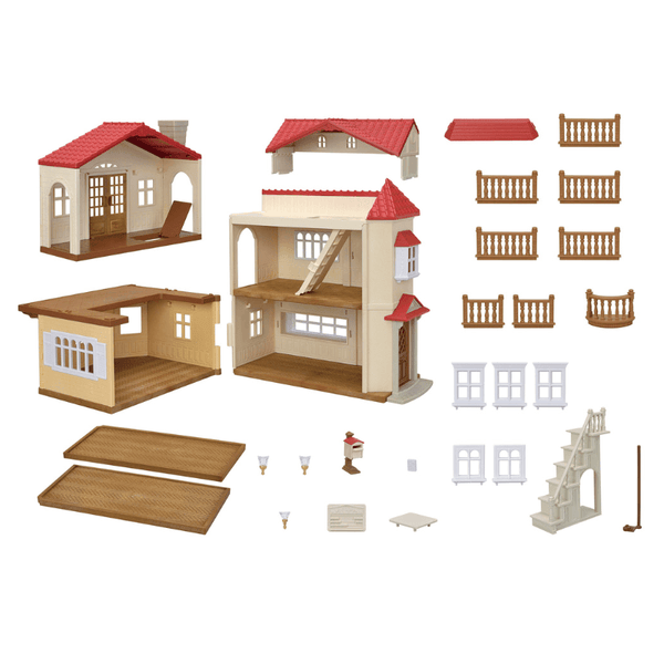 Sylvanian Families - Red Roof Country Home Gift Set - Secret Attic Playroom-Panda Kids and Baby