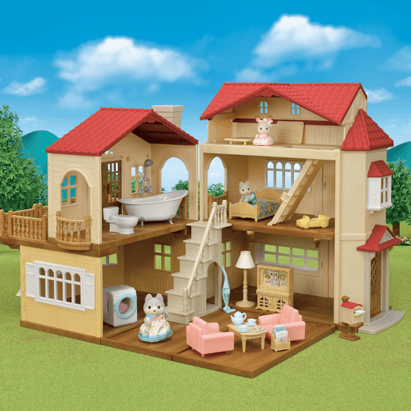 Sylvanian Families - Red Roof Country Home Gift Set - Secret Attic Playroom-Panda Kids and Baby