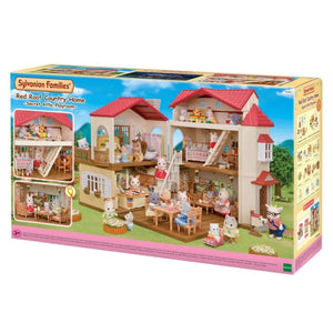 Sylvanian Families - Red Roof Country Home with Secret Attic-Panda Kids and Baby