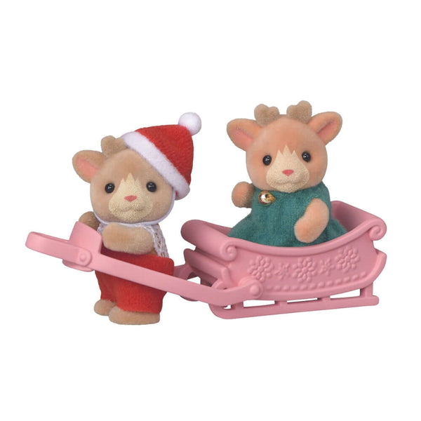 Sylvanian Families - Reindeer Family-Panda Kids and Baby