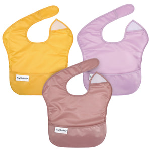 Tiny Twinkle - Easy Bib 3 Pack - Solid Taupe, Dandelion, Lilac-Panda Kids and Baby