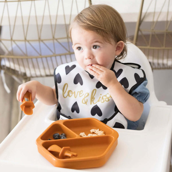 Tiny Twinkle - Easy Bib - Gold Love and Kisses-Panda Kids and Baby