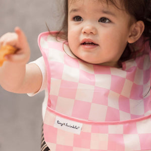 Tiny Twinkle - Easy Bib - Pink Checkers-Panda Kids and Baby