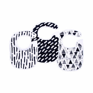 Tiny Twinkle - Feeder Bib - Black & White Set of 3-Panda Kids and Baby