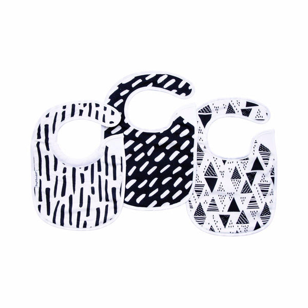 Tiny Twinkle - Feeder Bib - Black & White Set of 3-Panda Kids and Baby