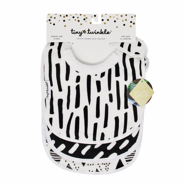 Tiny Twinkle - Feeder Bib - Black & White Set of 3-Panda Kids and Baby