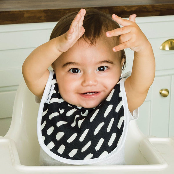 Tiny Twinkle - Feeder Bib - Black & White Set of 3-Panda Kids and Baby