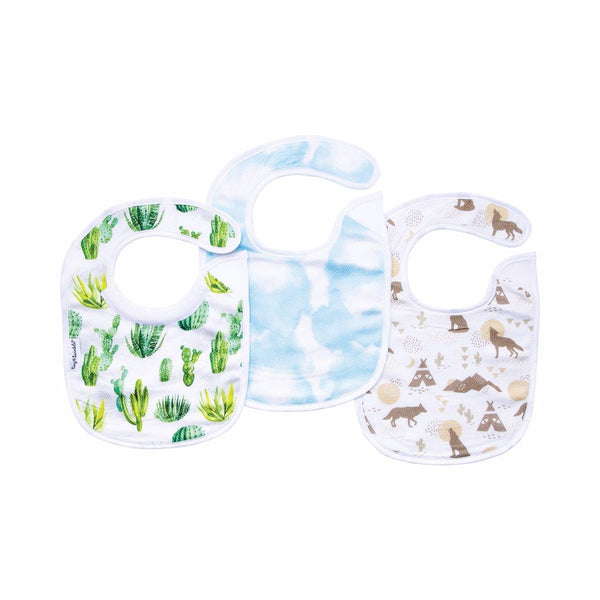 Tiny Twinkle - Feeder Bib - Cacti Set of 3-Panda Kids and Baby