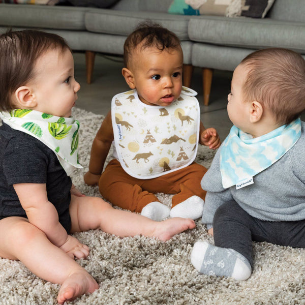 Tiny Twinkle - Feeder Bib - Cacti Set of 3-Panda Kids and Baby