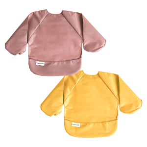 Tiny Twinkle - Full Sleeve Bib 2 Pack - Taupe, Dandelion-Panda Kids and Baby