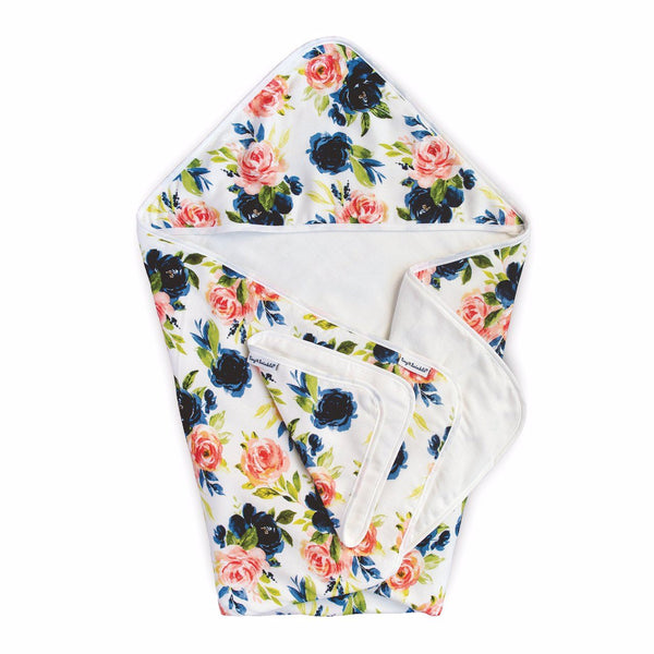 Tiny Twinkle - Hooded Towel and Washcloth Set - Blush-Panda Kids and Baby