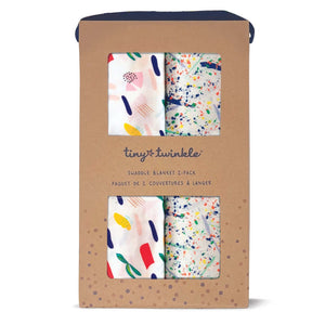 Tiny Twinkle - Kaffle™ Swaddle Blanket 2 Pack - Matisse & Pollock Set-Panda Kids and Baby