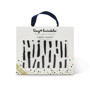 Tiny Twinkle - Kaffle™ Swaddle Blanket - Ink Strokes-Panda Kids and Baby