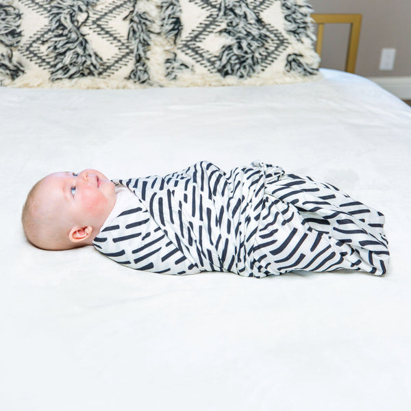Tiny Twinkle - Kaffle™ Swaddle Blanket - Ink Strokes-Panda Kids and Baby