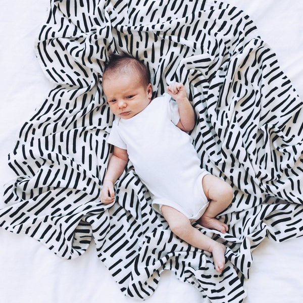 Tiny Twinkle - Kaffle™ Swaddle Blanket - Ink Strokes-Panda Kids and Baby