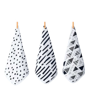 Tiny Twinkle - Kaffle™ Washcloth 3 PK - Black and White-Panda Kids and Baby