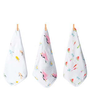 Tiny Twinkle - Kaffle™ Washcloth 3 PK - Unicorn, Veggies, Fish-Panda Kids and Baby
