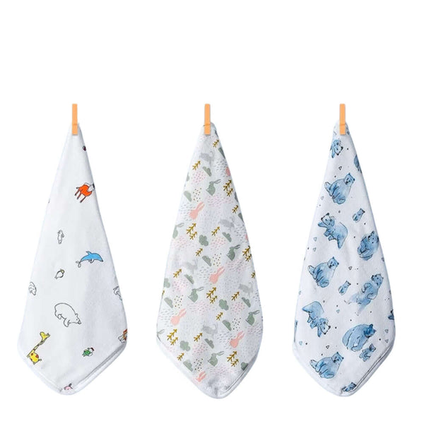 Tiny Twinkle - Kaffle™ Washcloth 3 PK - Bear, Bunny, Safari-Panda Kids and Baby