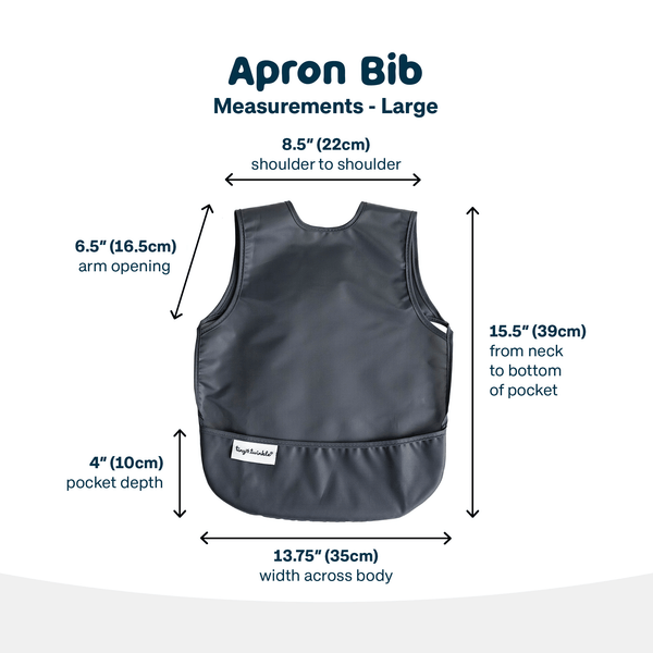 Tiny Twinkle - Mess - Proof Apron Bib 2 Pack - Sage, Charcoal-Panda Kids and Baby