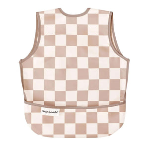 Tiny Twinkle - Mess - Proof Apron Bib - Beige Checkers-Panda Kids and Baby
