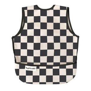 Tiny Twinkle - Mess - Proof Apron Bib - Black Checkers-Panda Kids and Baby