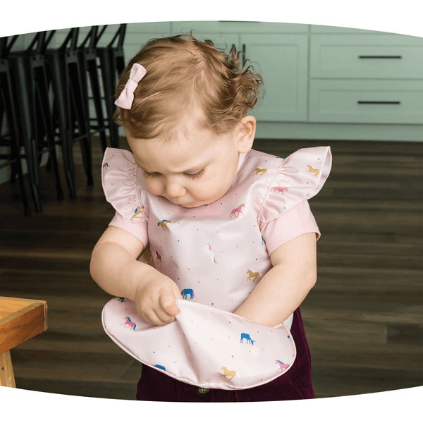 Tiny Twinkle - Mess - Proof Apron Bib - Lilac-Panda Kids and Baby