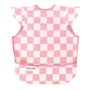 Tiny Twinkle - Mess - Proof Apron Bib - Pink Checkers-Panda Kids and Baby