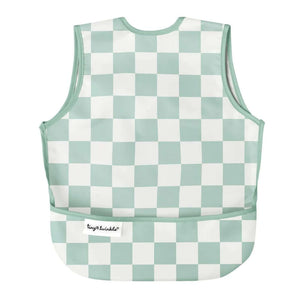 Tiny Twinkle - Mess - Proof Apron Bib - Sage Checkers-Panda Kids and Baby
